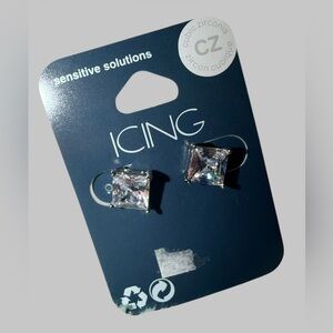 *new* Icing Sparkling Square Cubic Zirconia Earrings